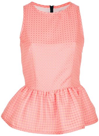 MSGM Peplum Top - Lyst