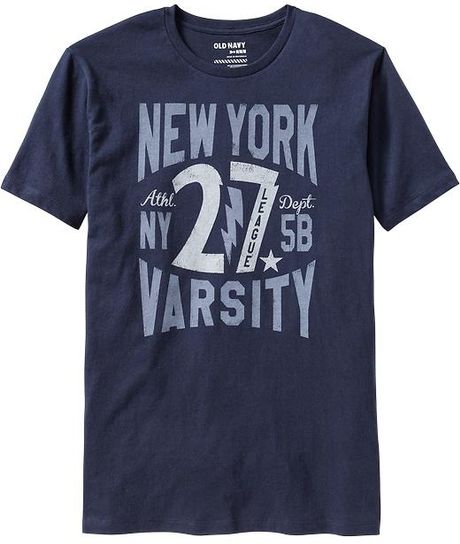 Old Navy 'New York Varsity' Tee in Blue for Men (ink blue)