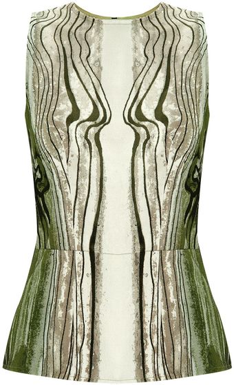 Todd Lynn Olive Silk Jacquard Park Top - Lyst