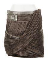 Anthony Vaccarello Short Skirt in Pleated Silk