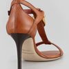 Burberry Bridledetail Leather Tstrap Sandal in Brown (tan) - Lyst