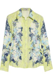 Erdem Cecilia Printed Silkcrepe Shirt - Lyst
