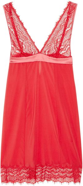 Mimi Holliday By Damaris Frappe Chiffon and Lace Chemise - Lyst