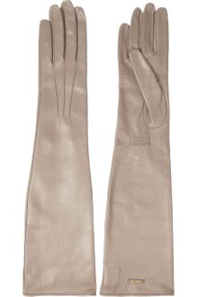 Miu Miu Long Leather Gloves - Lyst