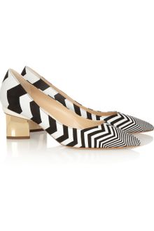 Nicholas Kirkwood Zigzag Print Suede Pumps - Lyst