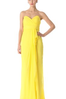 Notte By Marchesa Strapless Silk Chiffon Gown - Lyst