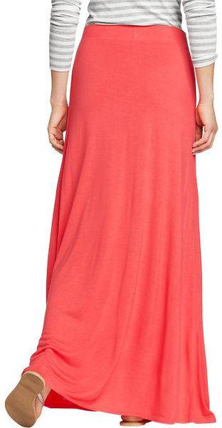 Old Navy Drawstring Jerseymaxi Skirts in Red (coral tropics) | Lyst