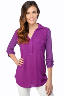 Splendid 34 Sleeve Shirting Top - Lyst