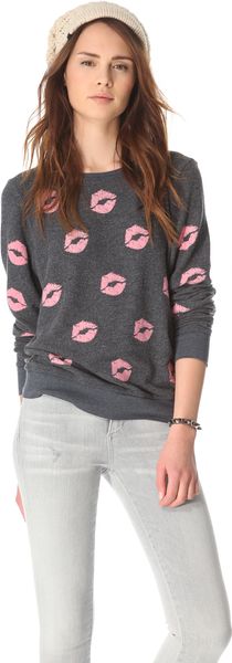Wildfox Covered in Kisses Sweatshirt - Lyst