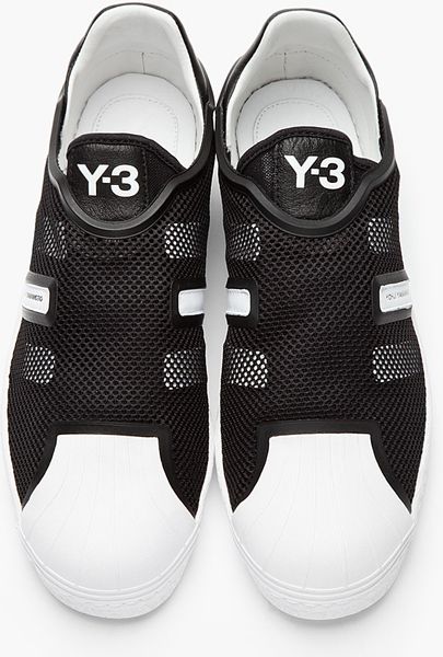 Y-3 Black and White Mesh X Sneakers in White for Men (black) | Lyst