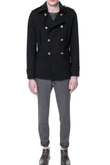 Zara Piqué Threequarter Length Coat - Lyst