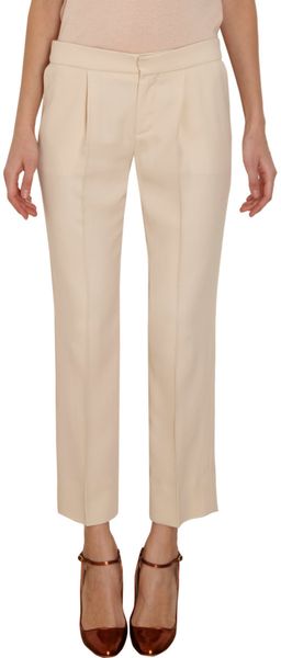 Chloé Pleated Cropped Pants - Lyst