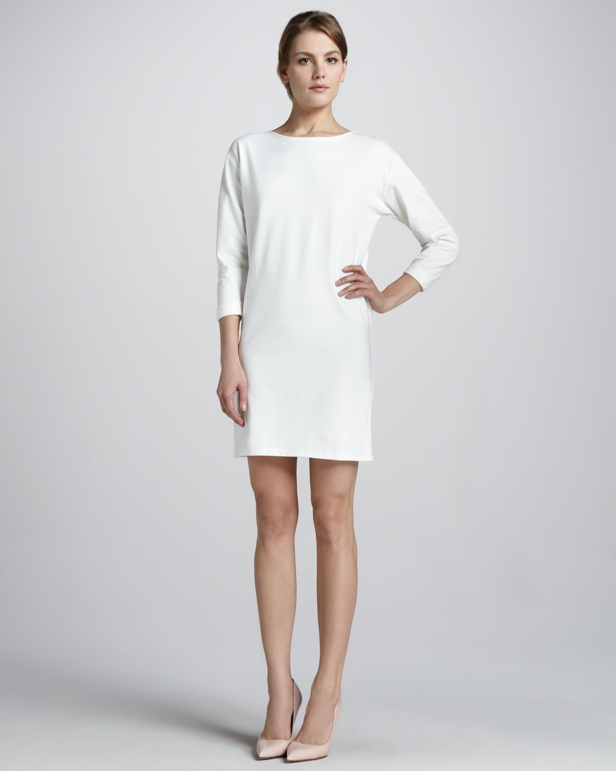 Lyst Theory Ode Crepe Shift Dress In White