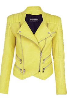 Balmain Quilted Leather Biker Jacket - Lyst