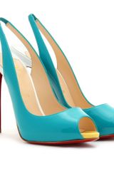 Christian Louboutin Patent Leather Peep Toe Pumps