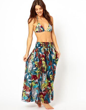 French Connection Electric Forest Beach Maxi Skirt - Lyst