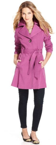 London Fog Belted Trench - Lyst