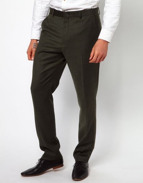 Asos Asos Slim Fit Suit Trouser in Khaki in Khaki for Men (Green ...