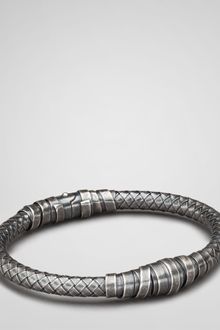 Bottega Veneta Intrecciato Oxydized Silver Bracelet - Lyst