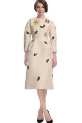 Delpozo Embellished Sculpted Long Sleeve Dress