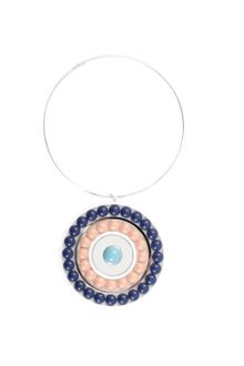 Holly Fulton Pearl Embellished Target Necklace Bluepink - Lyst