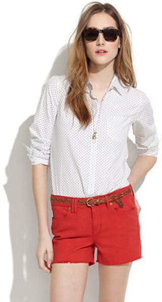 Madewell Denim Cutoff Shorts in Scarborough Red - Lyst