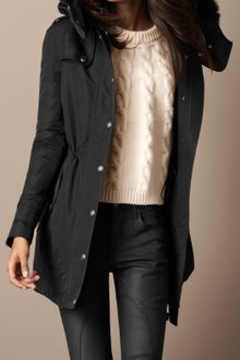 Burberry Brit Fur Trim Parka - Lyst