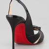 Christian Louboutin Corsetica Patent Leatherpvc Slingback Red Sole Sandal in Black - Lyst