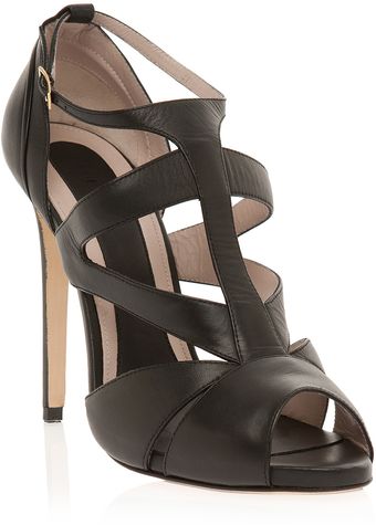 Elie Saab Strappy Mid Heel Sandal - Lyst