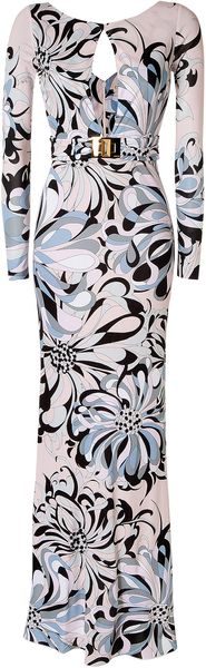 Emilio Pucci Blushblackmulti Cutout Jersey Evening Gown - Lyst