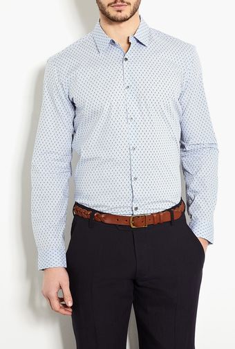 Farhi By Nicole Farhi Blue Wallpaper Print Cotton Shirt - Lyst