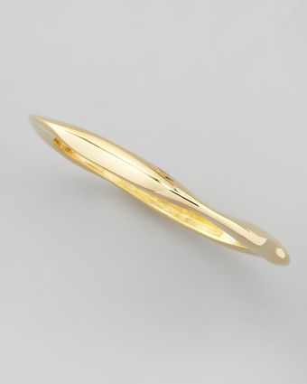 Kenneth Jay Lane Square Hinged Golden Bangle - Lyst