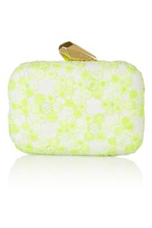 Kotur Morley Neon Lace and Faux Suede Box Clutch - Lyst