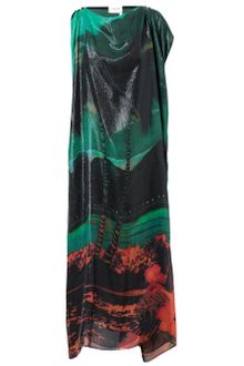 Lanvin Postcard Printed Silkblend Maxi Dress - Lyst