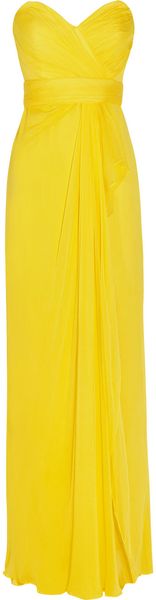 Notte By Marchesa Strapless Silk Gown - Lyst