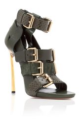Prabal Gurung Olive Open Toe Bootie