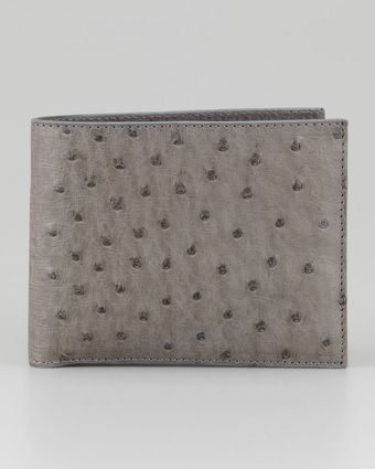 Santiago Gonzalez Ostrich Bifold Wallet - Lyst