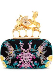 Alexander McQueen Hummingbird Embroidered Box Clutch - Lyst