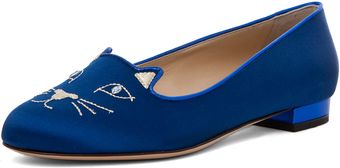 Charlotte Olympia Satin Flats - Lyst