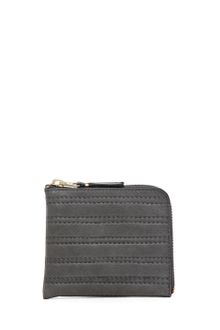 Comme Des Garçons Embossed Stitch Small Zip Wallet in Grey - Lyst