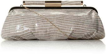 Dune Spiceyas Wetlook Snake Pouchy Clutch Bag - Lyst