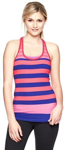 Gap Gapfit Breathe Striped Racer Tank - Lyst