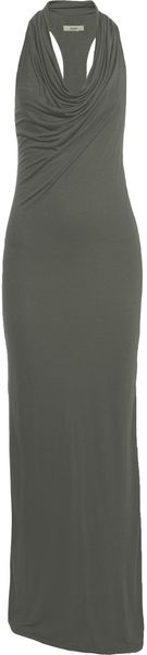 Helmut Lang Draped Stretchjersey Maxi Dress - Lyst
