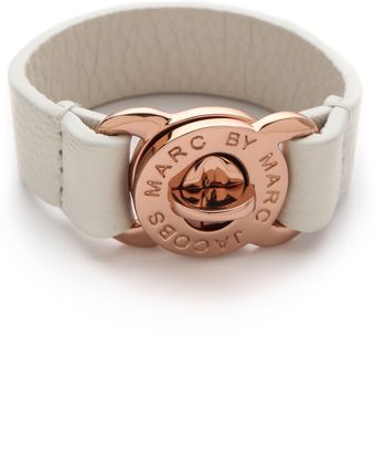 Marc By Marc Jacobs Large Turnlock Leather Bracelet - Lyst