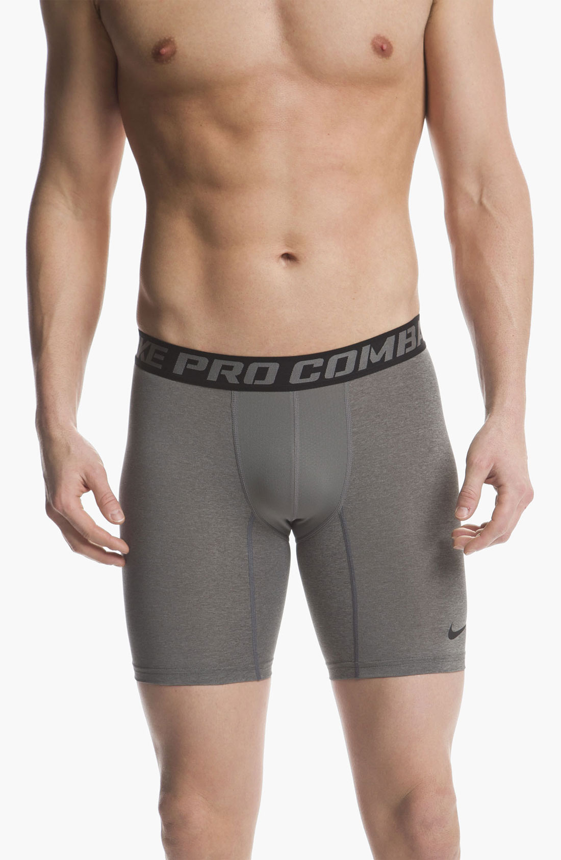 Nike Pro Combat Core Compression Shorts In Gray For Men Carbon Heather