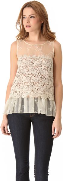 RED Valentino Four Leaf Clover Organza Top - Lyst