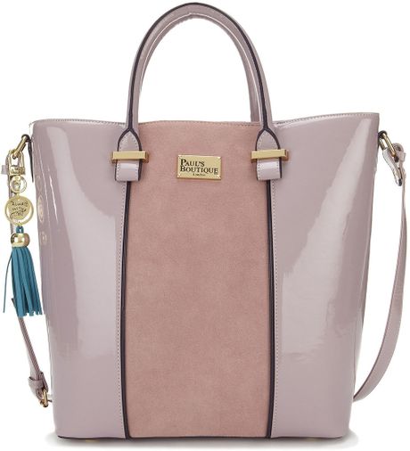 Topshop Premium Clean Leather Tote Bag in Purple (dusty pink) Topshop Premium Clean Leather Tote Bag in Purple (dusty pink)