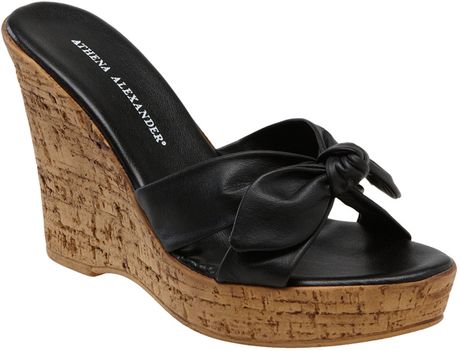 Athena Alexander Rusty Wedge Slide in (end of color list black leather