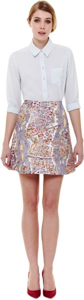 Carven Map Of Paris Skirt - Lyst