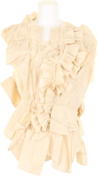 Comme Des Garçons Sleeveless Blouse with A Gathered - Lyst